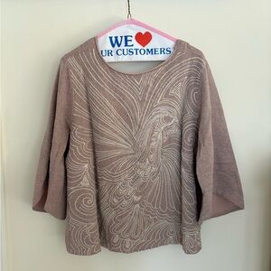 Anthropologie Pink Patterned Sweater